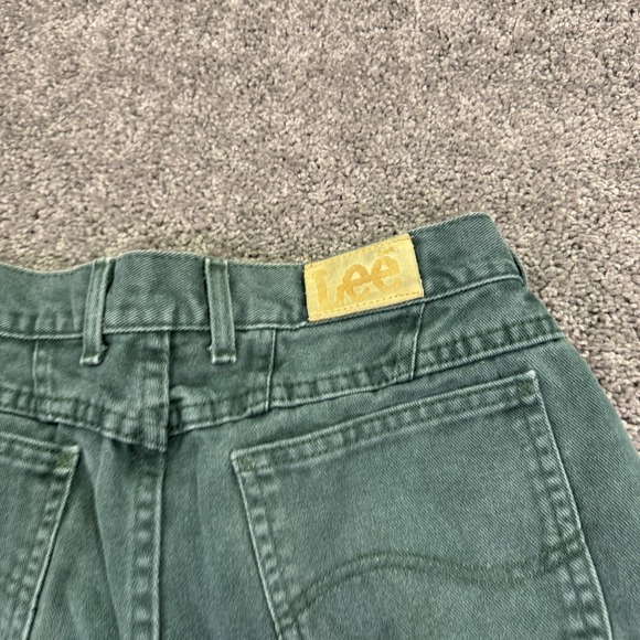 Vintage Lee Jeans Womens 16 Short Green High Rise Tapered Denim Medium Wash USA - Picture 3 of 13